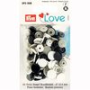 white grey black color snaps  12.4mm - 30 pcs