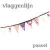 wit roze lila mauve vlaggenlijn poplin katoen paneel stof 18/36 vlaggetjes