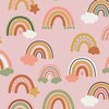 poeder roze oker groen terracotta wit regenboog - french terry