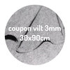 grijs melee tassen vilt 3mm - coupon 30x90cm