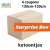 surprise doos - katoentjes - 4 coupons 130-150cm (op=op)