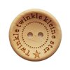 houten knoop Twinkle twinkle kleine ster 20mm 4 stuks