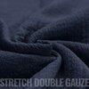 dark blue (navy) STRETCH double gauze fabric
