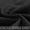 black STRETCH double gauze fabric