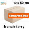 surprise doos - (biologische) french terry - 10 coupons 50cm