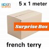 surprise doos - (biologische) french terry - 5 coupons 100cm (op=op)