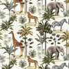 wit groen grijs camel bruin cognac zwart olijf olifant zebra giraf panter Jungle dieren digitaal