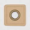 natural beige square patch metal ring 25mm