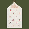 beige (kiezel) rood taupe groen Advent kerst huis paneel katoenen canvas X-mas