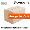 surprise doos - badstof - bamboe katoen fleece - hydrofiel - wafel 8 coupons