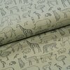 olijf (army) groen getekende safari dieren  -  french terry *S