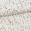 wit (natural) cacao getekende safari dieren  -  french terry *S