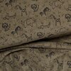 olive green jungle animals stretch toweling fabric