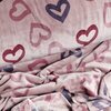 oud roze lila bordeaux roze hartjes knuffel fleece *S