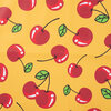 yellow red cherry raincoat pu