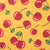 geel rood kersen regenjas stof *S
