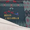 petrol sea green red X-mas - french terry Christmaspannel (68x145cm)