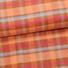 cacao peach blue pink checks thick flannel