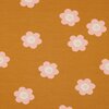 camel/mosterd (licht) roze wit daisy bloemen - french terry