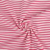 wit roze (fuchsia) streepjes strepen tricot  *S