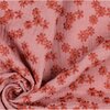 claypink rust flowers embroidery double gauze