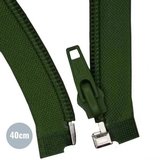 army groen (donker) Deelbare Rits YKK nylon 40cm_