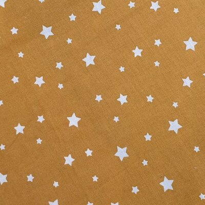 geel mosterd/oker wit sterren ongelijk katoen (op=op)