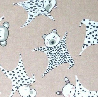 beige (nude) wit grijs knuffel diertjes - tricot