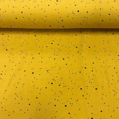 geel (oker) zwart confetti - tricot