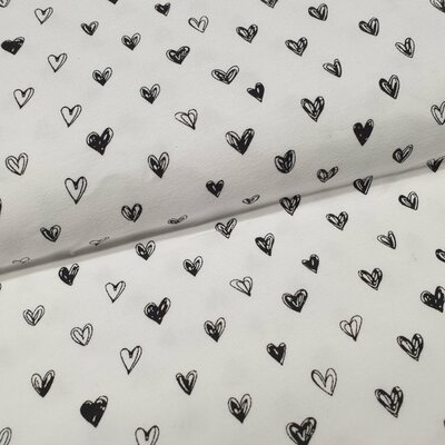 wit zwart hartjes - tricot