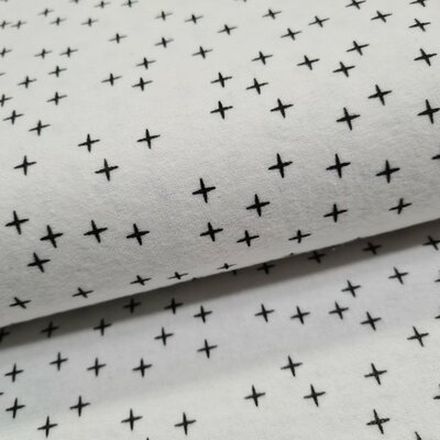 wit zwart plusjes flanel (op=op)