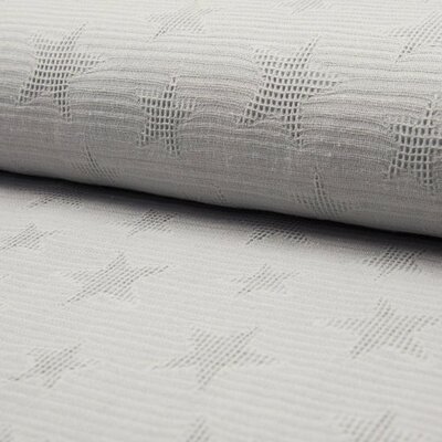 nog 1.3m - licht grijs wafel jacquard ster (op=op)