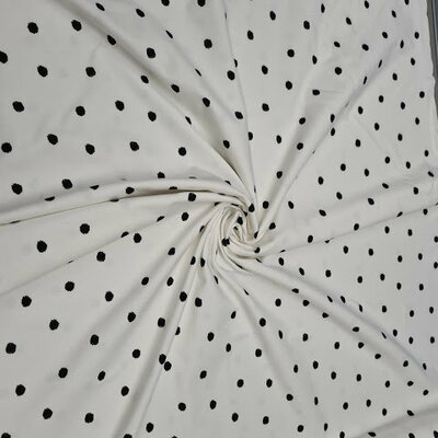 ecru black dots jersey