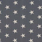 grijs wit grote ster poplin katoen