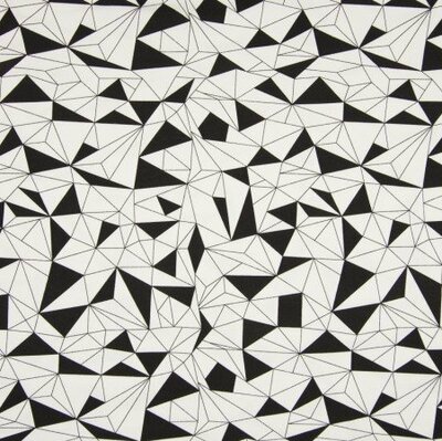 wit zwart origami triangels poplin katoen (op=op)