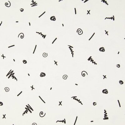 wit zwart kringeltjes poplin katoen (op=op)