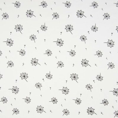 wit zwart paardenbloempluis poplin katoen