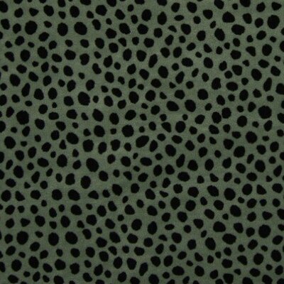 groen (army) zwart cheeta dots katoenen VELVET (op=op)