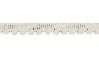 wit (off white) band met mini pompoms