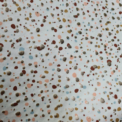 wit terracotta camel blauw roze mat gouden confetti stippen -  glitter tricot