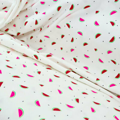 wit neon roze groen meloentjes- tricot