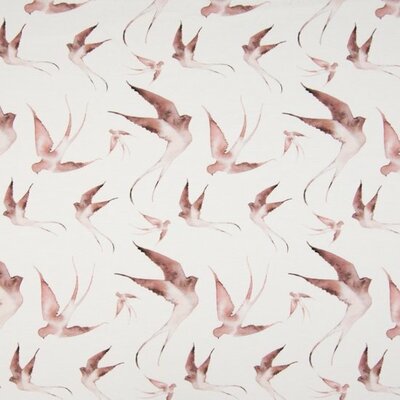 wit mauve (oud) bruin vogels zwaluw aquarel digitale - biologische tricot (op=op)