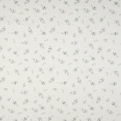 wit zee groen kleine blaadjes digitaal poplin katoen