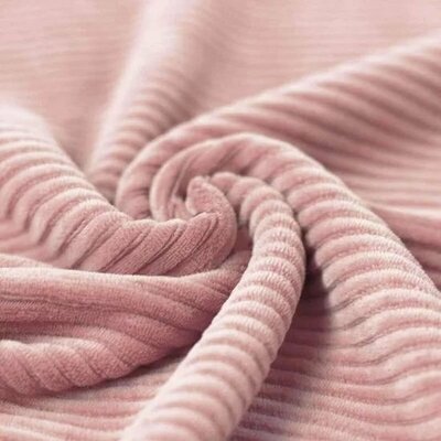 roze (oud licht) poeder katoenen ribFluweel tricot (op=op)