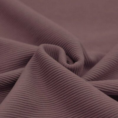 old mauve cotton rib jersey fabric