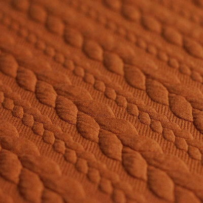 cognac kabel jacquard tricot