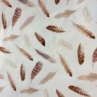 wit (off white) camel cognac bruin oud mauve veer veren digitaal poplin katoen 