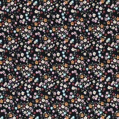 black terracotta blue pink green yellow white mini flowers digital