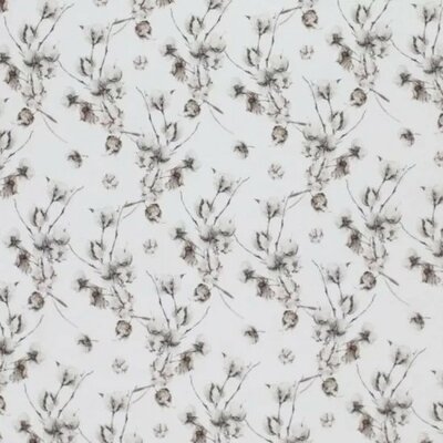 wit (off white) bruin beige kiezel katoenplant bloem - digitaal tricot