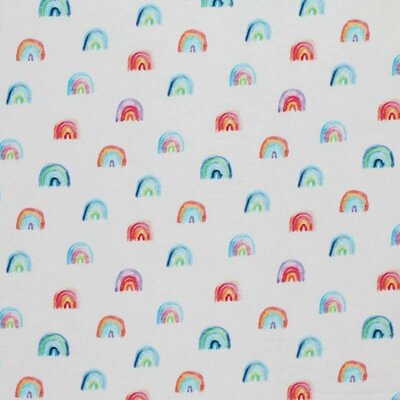 wit (off white) blauw groen oranje rood paars lila regenboog - digitaal tricot  (op=op) SD